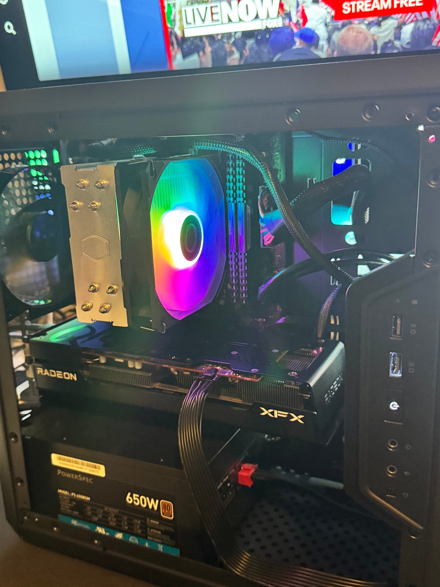 PC interior during an upgrade or repair